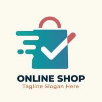 online winkel logo ontwerpen sjabloon, vector illustratie