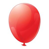 rood ballon. vakantie illustratie van vliegend glanzend ballon voor nodig uit, groet kaarten, banners en stickers. vector illustratie geïsoleerd Aan wit achtergrond.