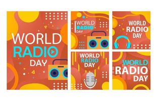 wereld radio dag sociale media collectie vector