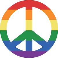 vrede symbool tegen oorlog met de kleuren van de lgtbi vlag. trots concept. vector