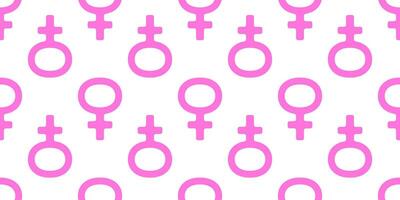 naadloos patroon van vrouw roze Venus symbool. geslacht teken ontwerp vector