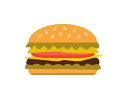 Hamburger, cheeseburger. snel voedsel, tussendoortje. hand- getrokken maaltijd. icoon, tekening. vlak vector. vector