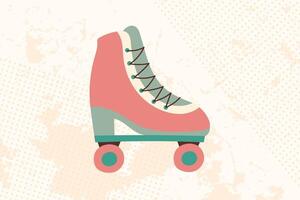 rol skates retro stijl illustratie. nostalgie concept. vector illustratie in vlak stijl.