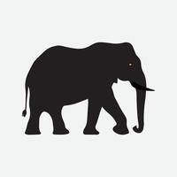 wandelen staand olifant silhouet vector kunst Aan wit achtergrond