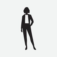 een bedrijf Dames staand vector silhouet illustratie