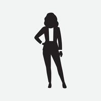 een bedrijf Dames staand vector silhouet illustratie