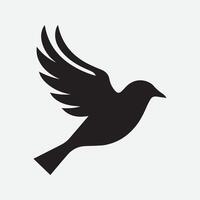 vogel vliegend silhouet van duif vector kunst illustratie