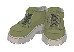 trekking schoenen tekening. clip art van tekenfilm stijl wandelen laarzen. vector illustratie geïsoleerd Aan wit.