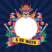 gelukkig cinco de mayo illustratie met kleurrijk Mexicaans ornament. feest, vakantie poster, partij folder, groet kaart vector