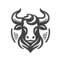 stier hoofd logo monocrome ontwerp vector