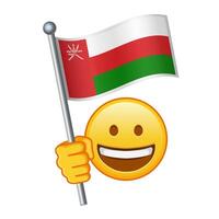 emoji met Oman vlag groot grootte van geel emoji glimlach vector