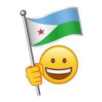 emoji met Djibouti vlag groot grootte van geel emoji glimlach vector