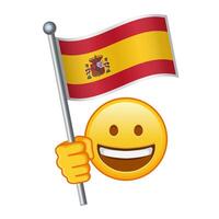 emoji met Spanje vlag groot grootte van geel emoji glimlach vector