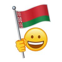 emoji met Wit-Rusland vlag groot grootte van geel emoji glimlach vector