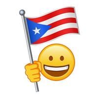 emoji met puerto rico vlag groot grootte van geel emoji glimlach vector