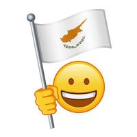 emoji met Cyprus vlag groot grootte van geel emoji glimlach vector