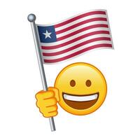 emoji met Liberia vlag groot grootte van geel emoji glimlach vector