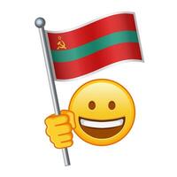 emoji met transnistria vlag groot grootte van geel emoji glimlach vector