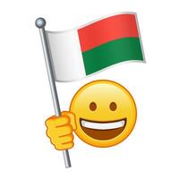 emoji met Madagascar vlag groot grootte van geel emoji glimlach vector