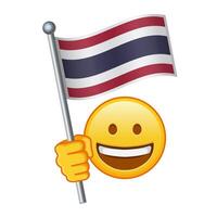 emoji met Thailand vlag groot grootte van geel emoji glimlach vector