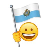 emoji met san marino vlag groot grootte van geel emoji glimlach vector