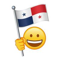 emoji met Panama vlag groot grootte van geel emoji glimlach vector