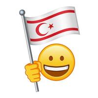 emoji met Turks republiek van noordelijk Cyprus vlag groot grootte van geel emoji glimlach vector