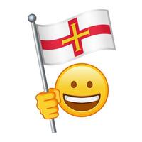 emoji met Guernsey vlag groot grootte van geel emoji glimlach vector