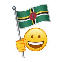 emoji met dominica vlag groot grootte van geel emoji glimlach vector