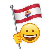 emoji met Frans Polynesië vlag groot grootte van geel emoji glimlach vector