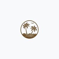 ai gegenereerd palm boom hipster wijnoogst logo vector icoon illustratie