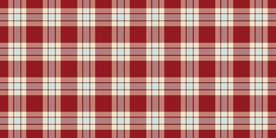 jurk structuur controleren vector, folklore patroon kleding stof achtergrond. lief naadloos textiel Schotse ruit plaid in rood en licht kleuren. vector