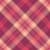 afzet Schotse ruit plaid vector, netto controleren textiel naadloos. lief patroon structuur achtergrond kleding stof in roze en rood kleuren. vector