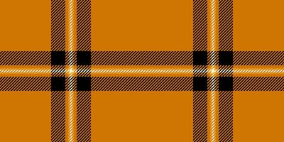 bestellen structuur kleding stof textiel, sier- vector Schotse ruit patroon. lineair achtergrond controleren naadloos plaid in oranje en zwart kleuren.