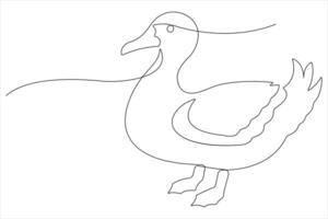 doorlopend single lijn kunst tekening van huisdier dier eend concept schets vector illustratie