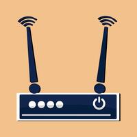 Wifi internet icoon in grappig stijl, Wifi router icoon tekenfilm vector, netwerk tekenfilm draadloze technologie vector tekenfilm illustratie pictogram. verbinding teken concept