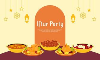 iftar partij viering concept folder vector