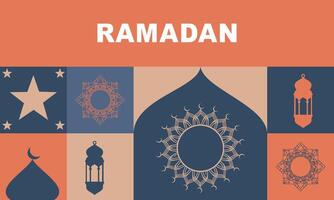 Ramadan kareem. Islamitisch groet kaart sjabloon met Ramadan voor behang ontwerp vector