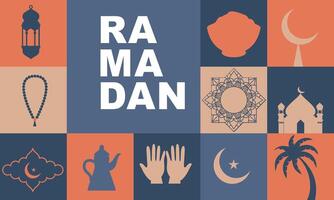 Ramadan kareem. Islamitisch groet kaart sjabloon met Ramadan voor behang ontwerp vector