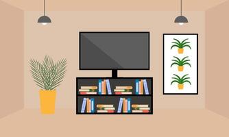 silhouet van TV kamer illustratie vector