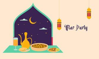 iftar partij viering concept folder vector