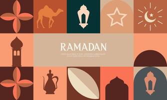 Ramadan kareem. Islamitisch groet kaart sjabloon met Ramadan voor behang ontwerp vector