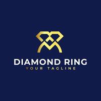 diamant ring logo concept - diamant vormig ring sieraden logo transformatie ontwerp. vector