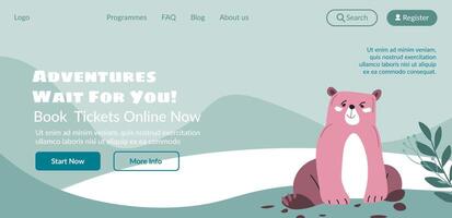 online kaartjes naar dierentuin en natuur parken website vector