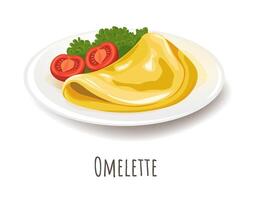 omelet met groente, gezond maaltijd voor eetpatroon vector