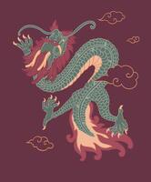 folklore schepsel, Chinese draak met staart vector