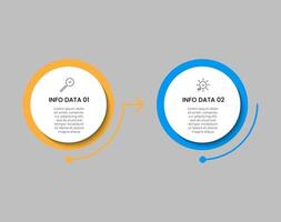 vector infographic ontwerp bedrijf sjabloon met pictogrammen en 2 opties of stappen. plein ontwerp of diagram