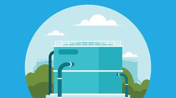 water filtering station tank geïsoleerd vector illustratie