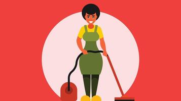 schoonmaak mensen helper, schoonmaak onderhoud en huis schoonmaak startups vector illustratie