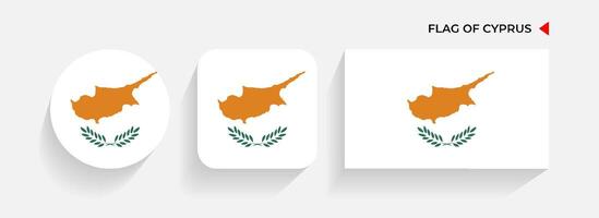 Cyprus vlaggen geregeld in ronde, plein en rechthoekig vormen vector